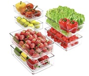 6 szt. Organizery do przechowywania w lodówce spiżarni, szafek, kosmetyków