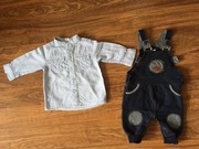 Spodnie ogrodniczki + koszula ze stójką 3-6 m.