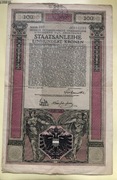Obligacja Wojenna 100 koron,  Austria 1917 rok, oprocentowana 5,5 % 