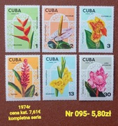 Znaczki flora:095: kwiaty- Kuba 1974r **