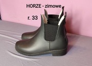 Zimowe dziecięce sztyblety HORZE - ocieplane, gumowe - rozmiar 33