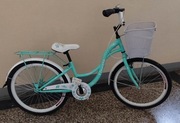 Rower dla Dzieci Dziecięcy Miętowy 7+ Lat Koszyk Junior Damka 24