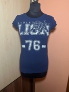 T-shirt FISHBONE granatowy z nadrukiem – rozm. M