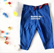 Bawełniane spodnie dresowe haremki dla maluszka 74 100% bawełna niebieskie