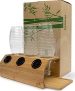 Lyfezero | Uchwyt na 3 butelki Bambus NOWE SodaStream