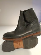 Shabbies Amsterdam skórzane czarne kozaki sztyblety damskie 39