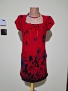 Romantyczna tunika w polne kwiatki czerwona