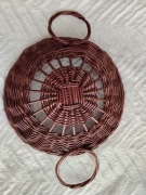 Wiklinowy kosz amfora beczułka miedziany brąz 65 cm x 45 cm