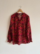 Różowa kolorowa bluzka w kwiaty Freequent XXL 44 plus size luźna