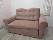 Kanapa sofa fotel rozkładana różowa stan bardzo dobry materiał Easy Clean