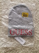 Czapka Guess szara siwa wiskoza wełna bawełna 