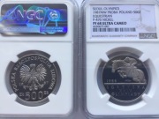 500 ZŁ Próba NIKIEL OLIMPIADA SEUL JEŹDZIEC 1987 NGC PF68 PIĘKNA