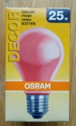 Żarówka ozdobna czerwona OSRAM E27 25W