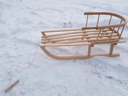 Sanki Drewniane z Oparciem Klasyczne Sanki 