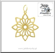 Złoty wisior ażurowa rozeta Filigranowa zawieszka