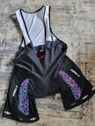 Spodenki rowerowe na szelkach z gąbką wkładką czarne elastyczne na rower