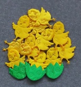 Kurczaki żółte materiałowe ozdobne Wielkanoc 11szt 