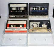 kasety magnetofonowe Maxell Basf Sony -- zestaw --
