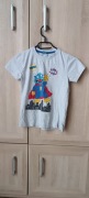 Szary t-shirt chłopięcy z krótkim rękawem 128 cm