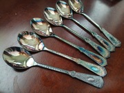 Jubiler PRL nieużywane posrebrzane łyżeczki do herbaty w pudełku 