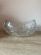 Miska kryształowa owalna koszyk koszyczek kryształ prawdziwy PRL antyk
