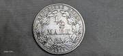 1/2 marki  Cesarstwo Niemieckie  1871 - 1922