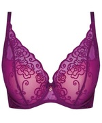 Biustonosz usztywniany push-up Samanta Ellen A475 70D, fuksja, koronka