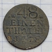 #2220 Niemcy Prusy 1/48 talara 1778 A srebro 