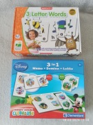 MEMO-DOMINO-LOTTO (3 in 1) z bohaterami Disney'a oraz 3 LETTER WORDS