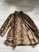 Płaszcz typu kocyk animal print zebra brąz i złoto Die Lingener sensitive L