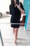 Czarna midi połyskująca sukienka r.M/L