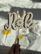 Komplet roczek stokrotki balony topper