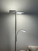 Lampa Podłogowa Stojąca LED Srebrna z Wielokolorowym Podświetleniem LED