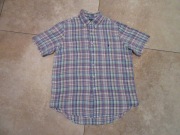 RALPH LAUREN koszula męska w kolorową kratkę 100% len _ L