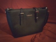 Torebka damska skórzana, czarna Flora&co