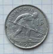 #651 Luksemburg 1 frank 1924