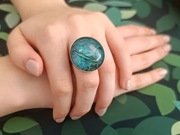 Lynx - pierścionek, pierścień 25mm artystyczny malowany akwarelami