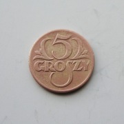10 # 5 gr groszy 1923 RP 2  od 25 zł nr 2 brąz