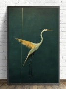 Plakat na materiale winylowym 40x60 cm Japoński Żuraw 