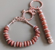 Bransoletka piasek pustyni+ brelok różowe złoto