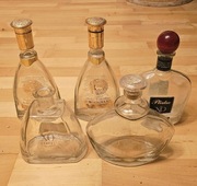 Ozdobne butelki, komplet 5 sztuk