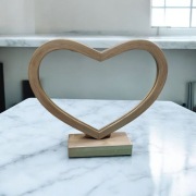 Lustro drewniane dębowe , kształt serca serce