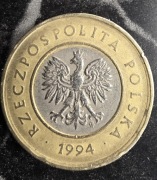 2 zł z 1994roku z błędem menniczym 