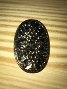 Broszka czarno-miedziana