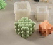 Duża KOSTKA Z SERDUSZEK Walentynki forma silikonowa do odlewów Świec Mydła 