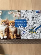 Puzzle dwustronne Trefl Koty 600 elementów do pokolorowania