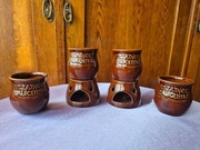 Zestaw czterech oryginalnych kamionkowych kubków grzaniec galicyjski