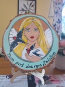 Obraz na desce malowany-Anioł