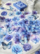 SCRAPBOOKING PAMIĘTNIK NAKLEJKI KOLOROWE KWIATY I MOTYLE 60 SZTUK ZESTAW 4