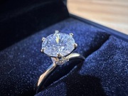 Złoty pierścionek zaręczynowy z brylantem diamentem 1 ct karat rozmiar 11